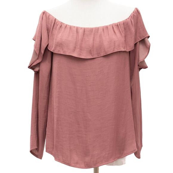 1. State Mauve Rose Off The Shoulder Ruffle Top Size Small - Picture 1 of 8